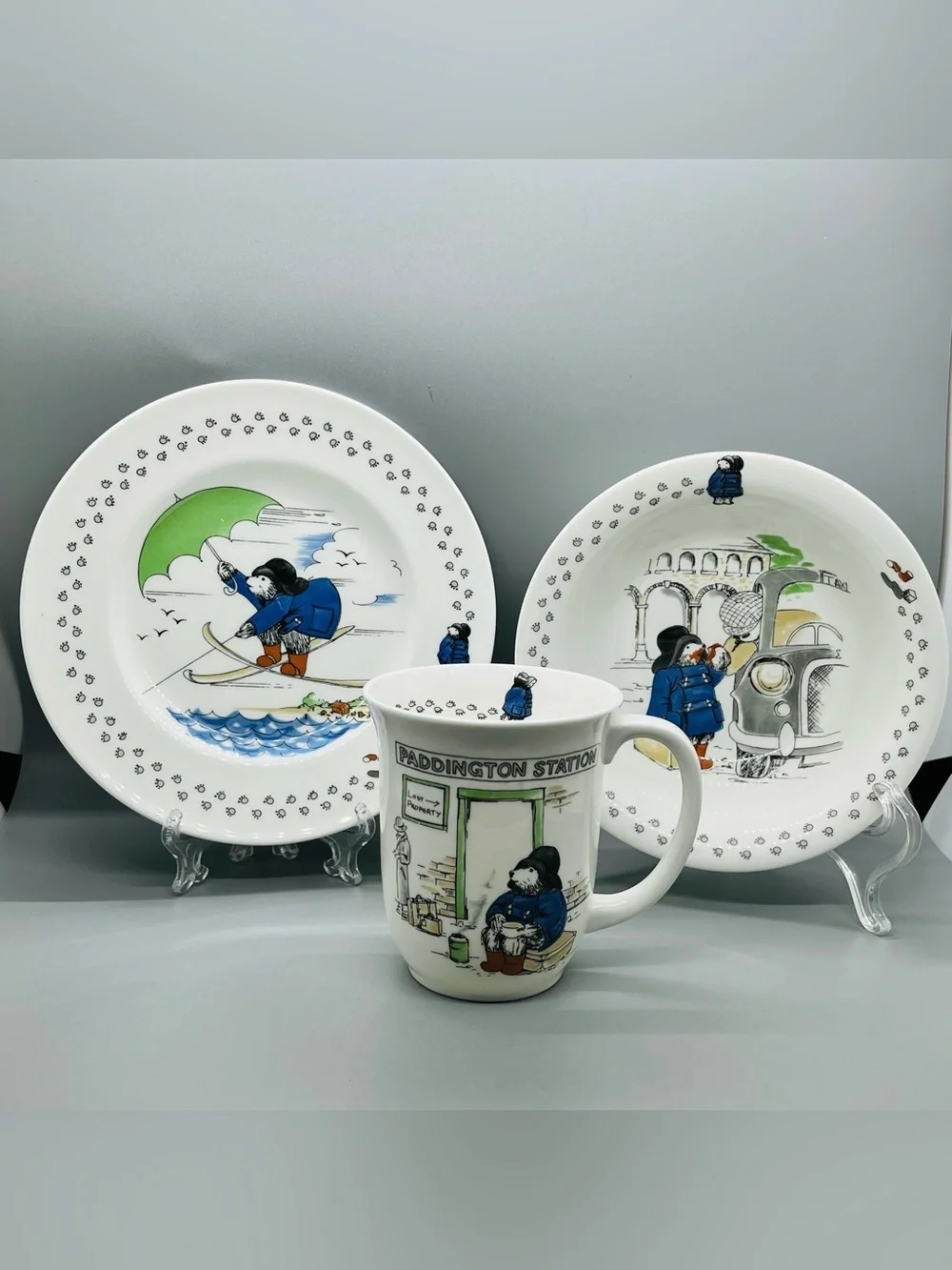 COALPORT Paddington Station Bear Bone China Childs Tea Coffee Mug Bowl Plate Set